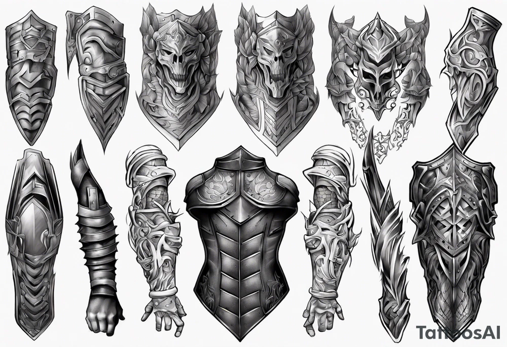 Arm sleeve armor tattoo idea