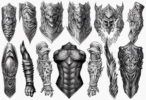 Arm sleeve armor tattoo idea