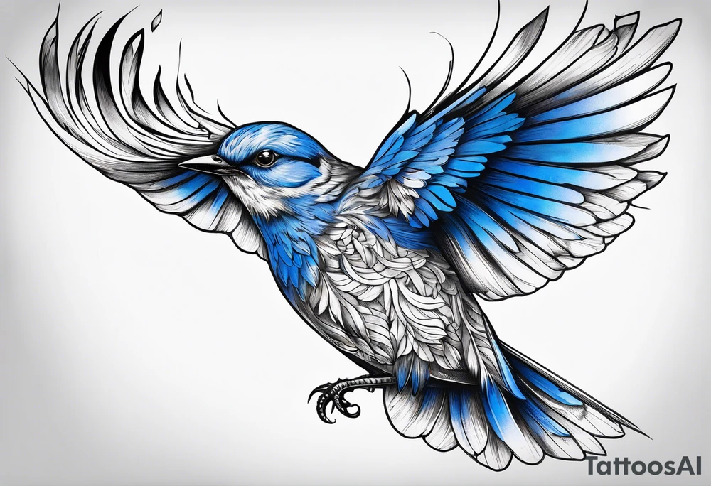 Blue bird tattoo idea