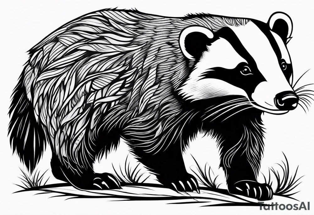 Mean badger tattoo idea