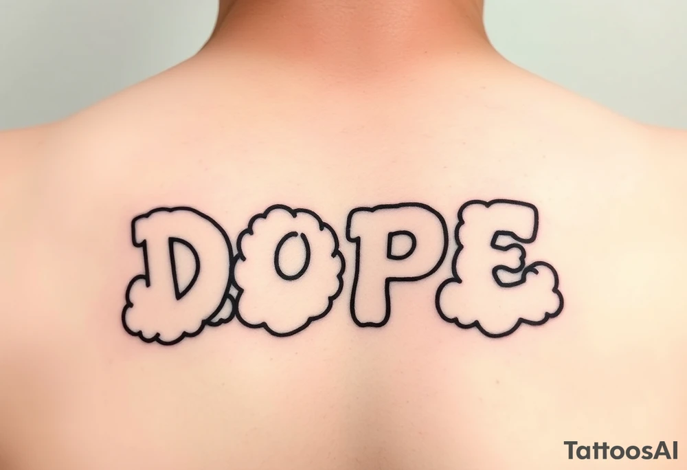 Dope spelled out in smoke
Clouds tattoo idea