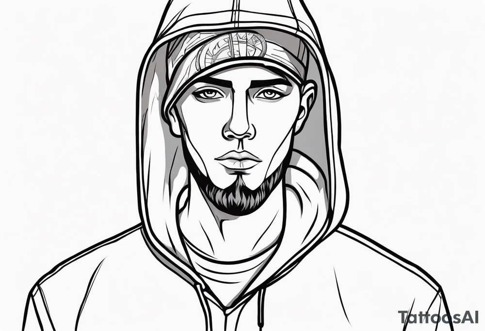Guy wearing a hoodie tattoo idea
