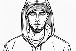 Guy wearing a hoodie tattoo idea