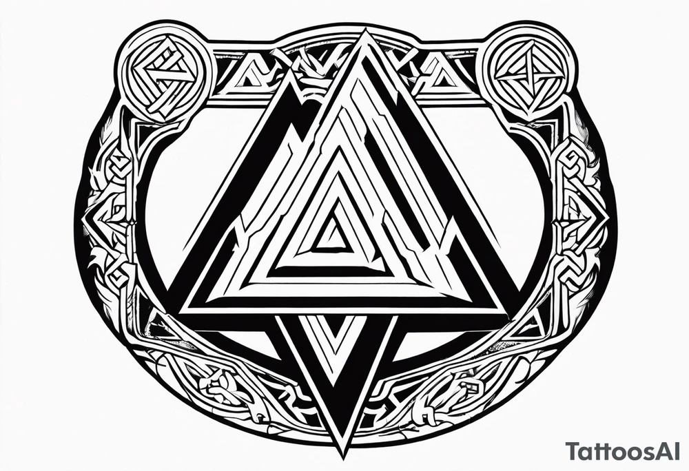 Valhalla valknut battle shield tattoo idea