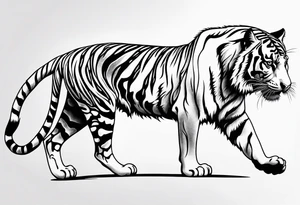 tiger skeleton body hunting tattoo idea