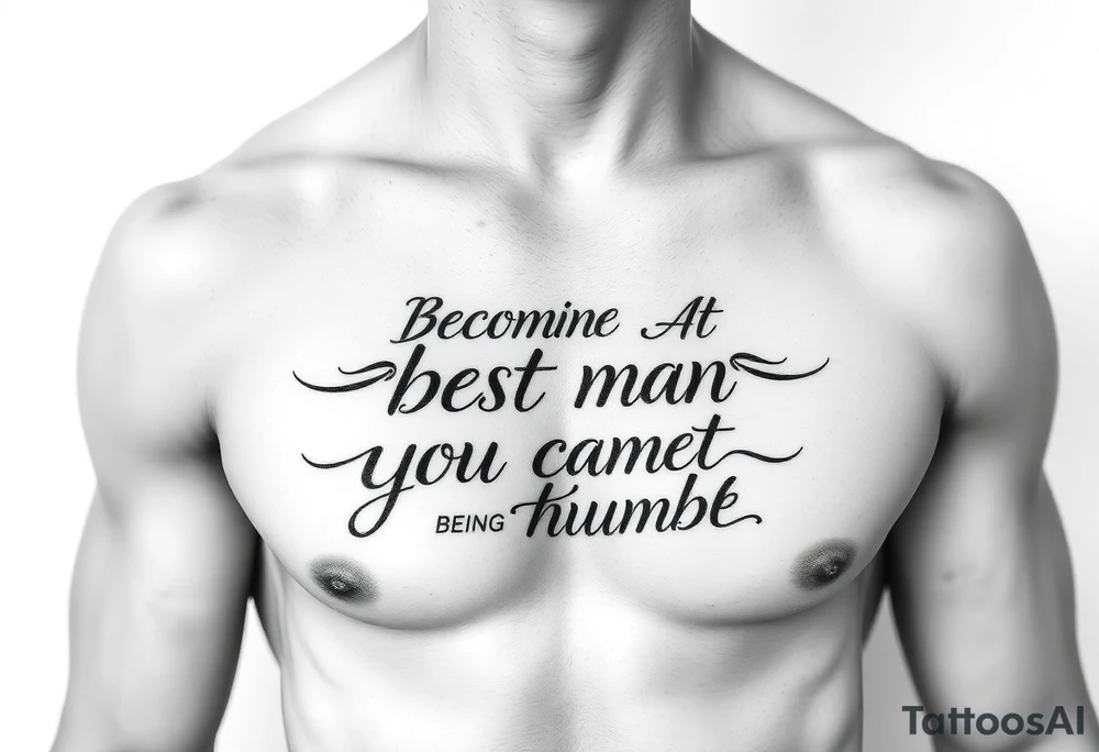 becoming the best man you can be, maturing, growth, be confident, being humble tattoo idea