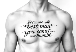 becoming the best man you can be, maturing, growth, be confident, being humble tattoo idea