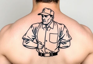 Baseball umpire wearing a chef outfit
\ tattoo idea