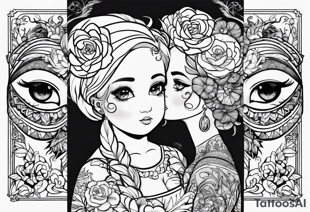 Mininalistic 2 tattoos matching to a daughter and a mother tattoo idea