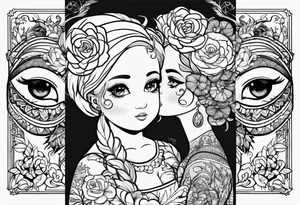 Mininalistic 2 tattoos matching to a daughter and a mother tattoo idea