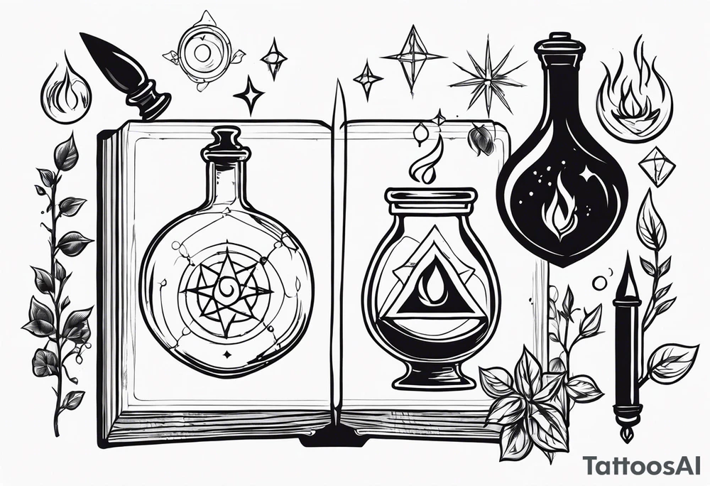 Potion Spellbook tattoo idea