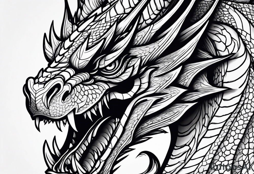 Dragon, tearing skin tattoo idea