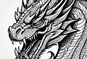 Dragon, tearing skin tattoo idea