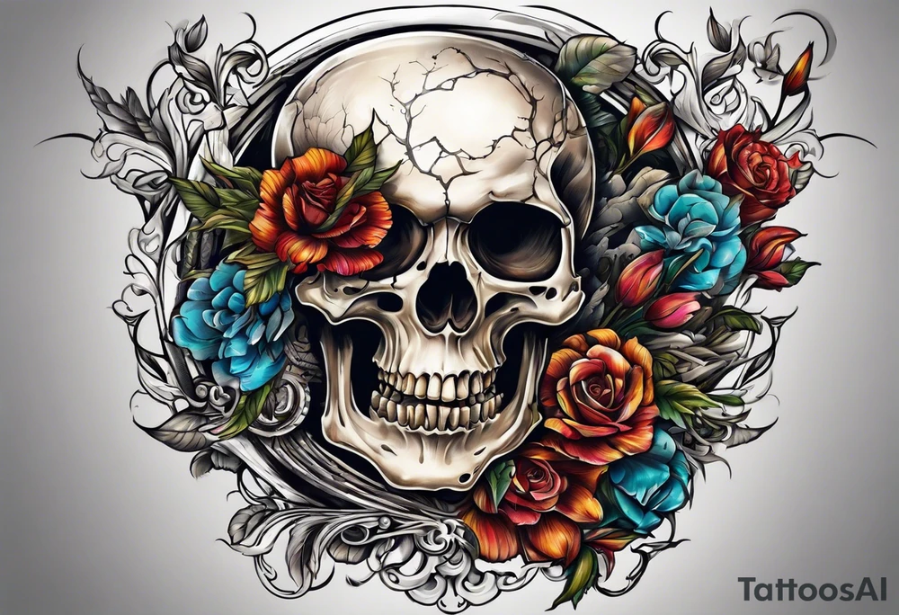 skeleton running from the world tattoo idea