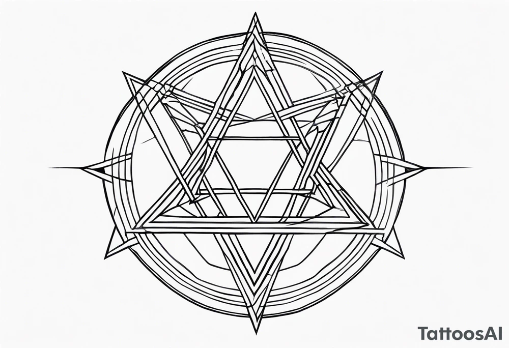 Pentagram geometric tattoo idea