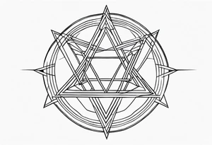 Pentagram geometric tattoo idea