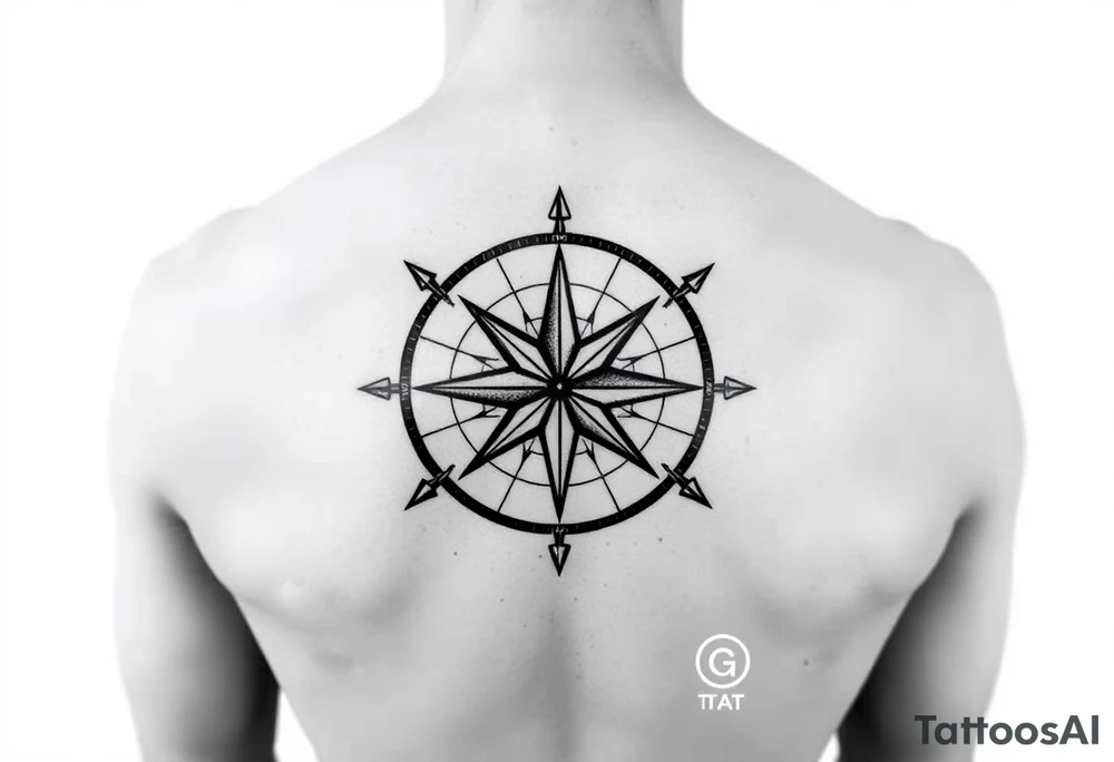 Double layered Compass rose tattoo idea