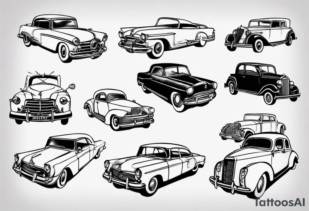 vintage classic car tattoo idea