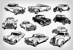 vintage classic car tattoo idea