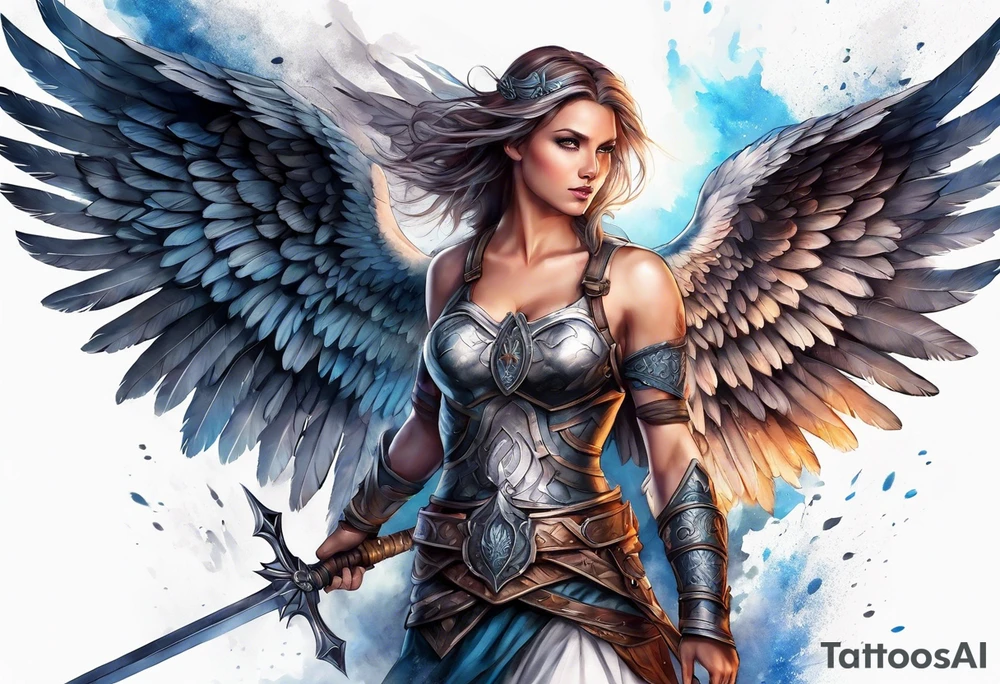 Angel warrior tattoo idea