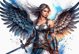 Angel warrior tattoo idea