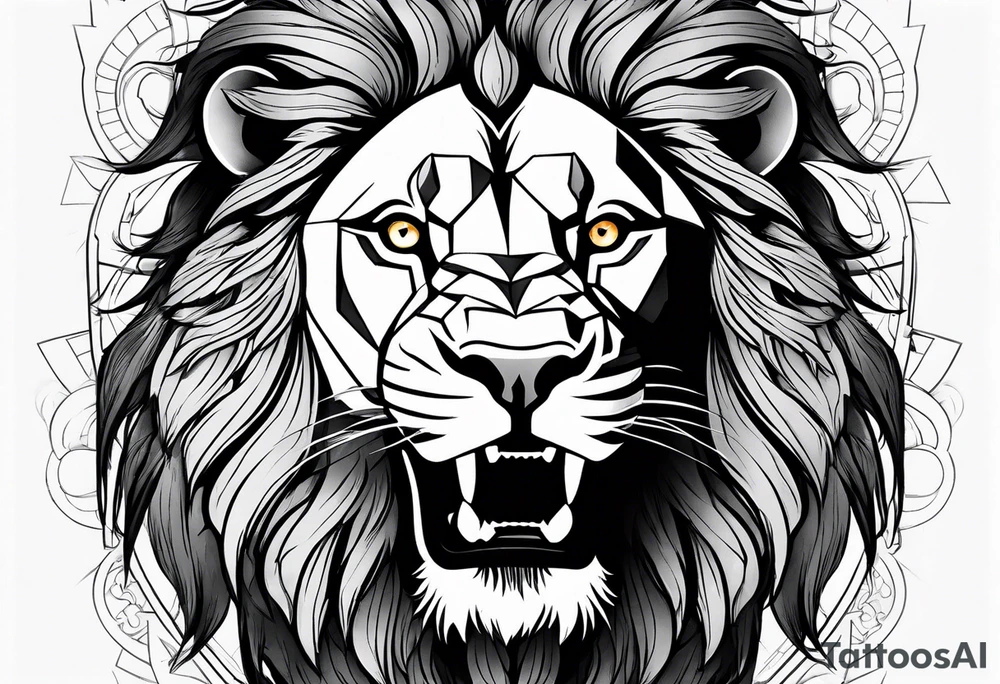 Sleeve tattoo angry lion tattoo idea