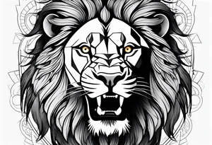 Sleeve tattoo angry lion tattoo idea