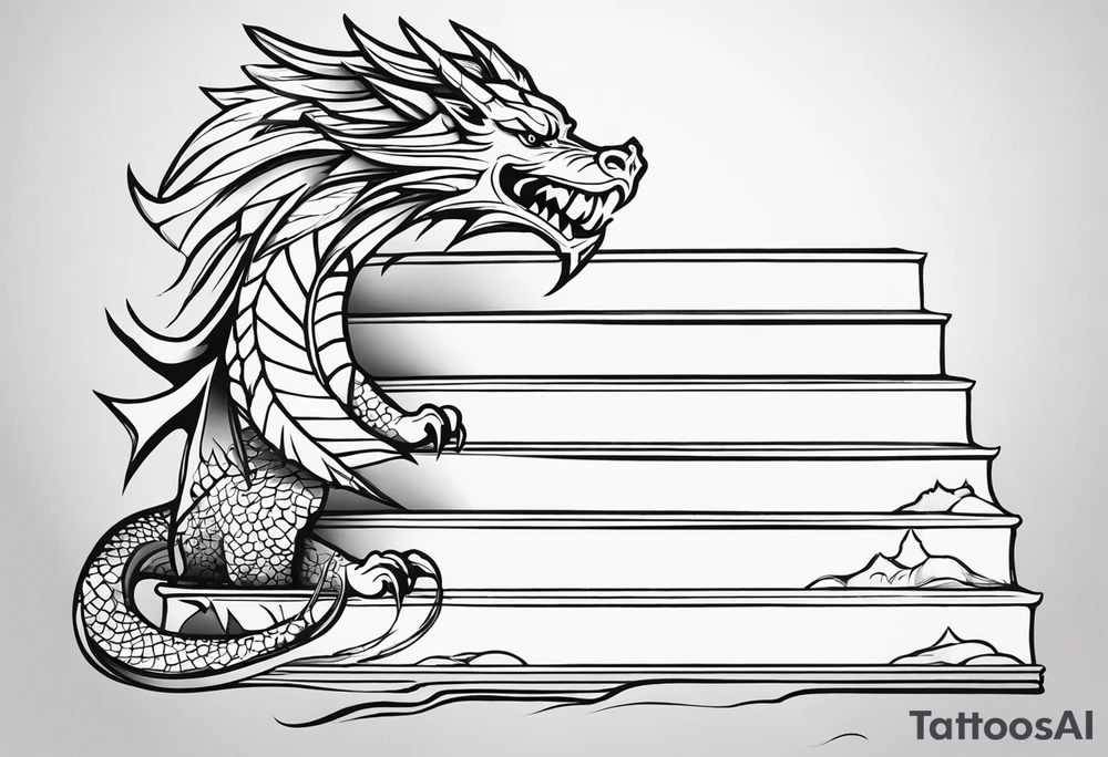 Valhalla 
 sword stairs dragon tattoo idea