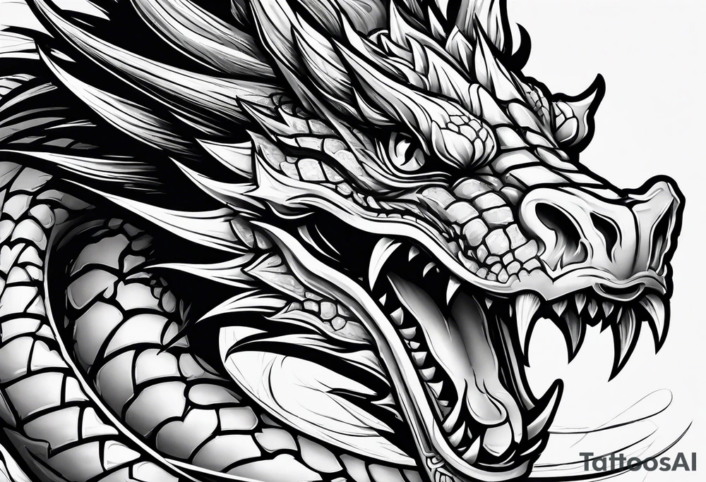 Dragon wrapped around sword tattoo idea