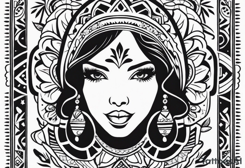 Girl in mexican style, its for my mother tattoo idea