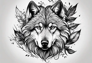bark with foliage tattoo idea