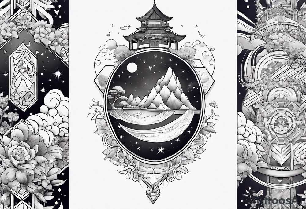 ghibli sleeve tattoo idea