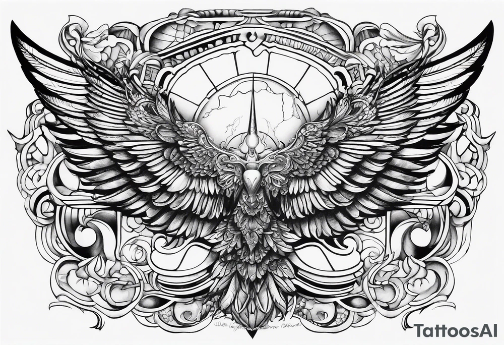wings with the date September 28, 2005 tattoo idea