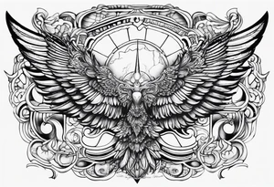 wings with the date September 28, 2005 tattoo idea