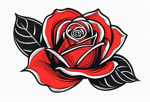 red rose, black background tattoo idea