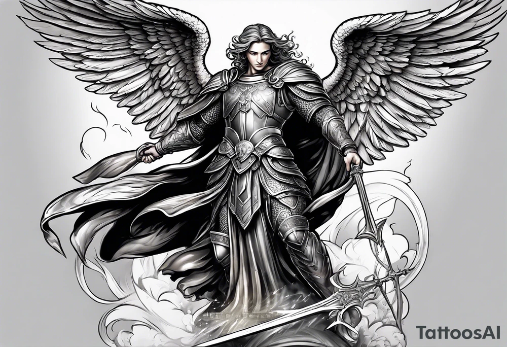 Michael the Archangel protecting someone tattoo idea