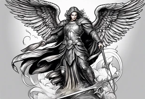 Michael the Archangel protecting someone tattoo idea