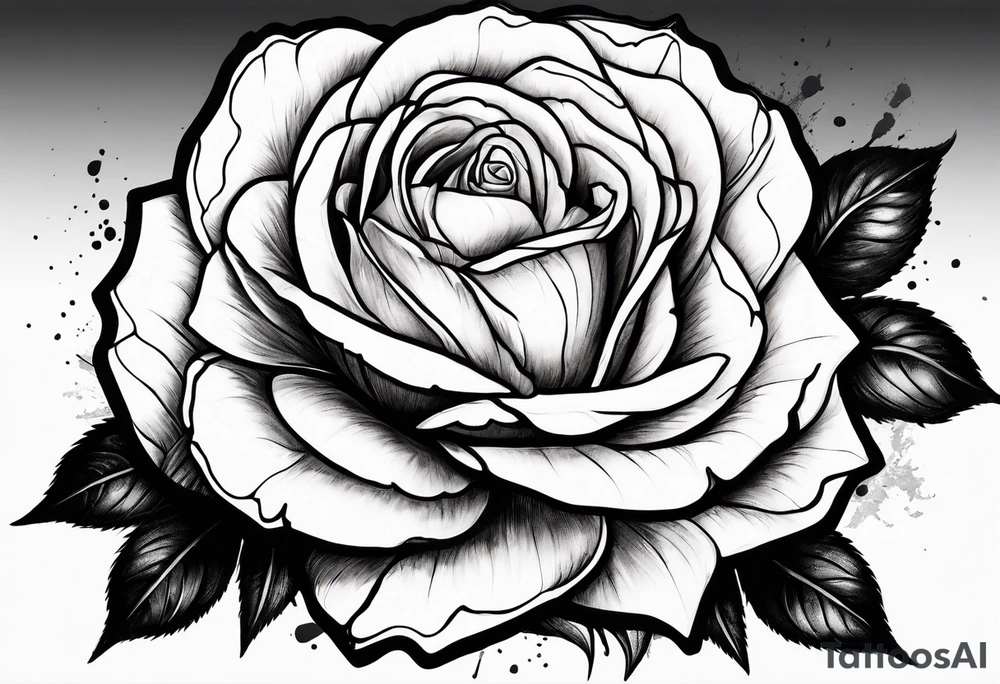 White rose with blood tattoo idea