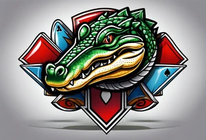 Alligator on a ace of spades poker card tattoo idea