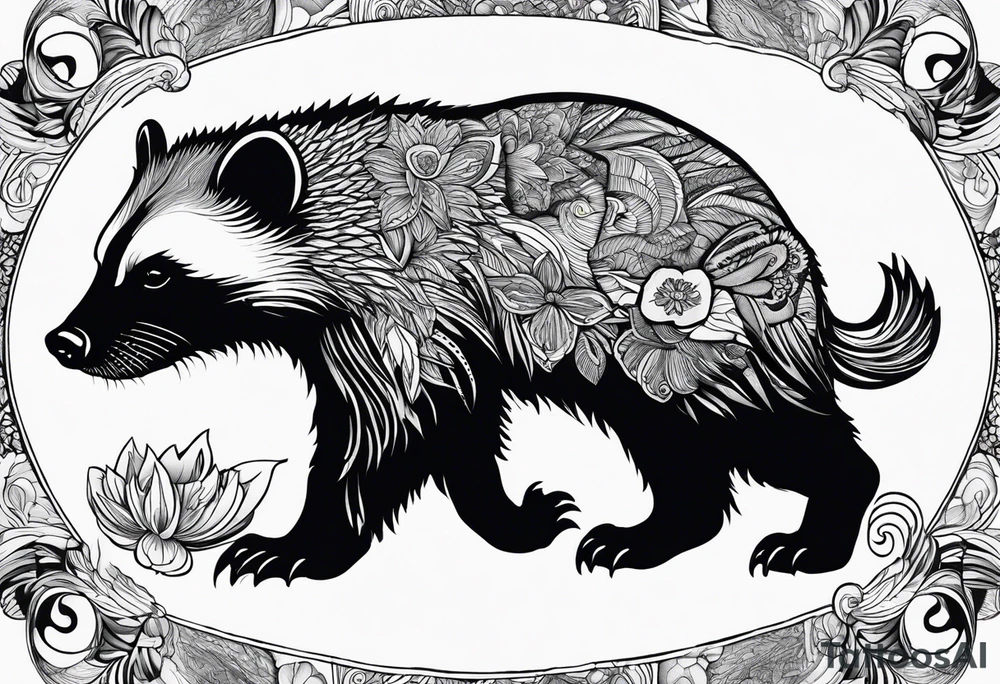 Beautiful honey badger tattoo idea