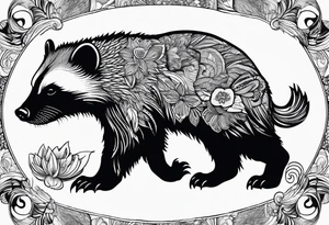 Beautiful honey badger tattoo idea
