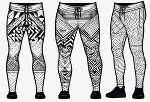 pattern geometric full male leg tattoo idea