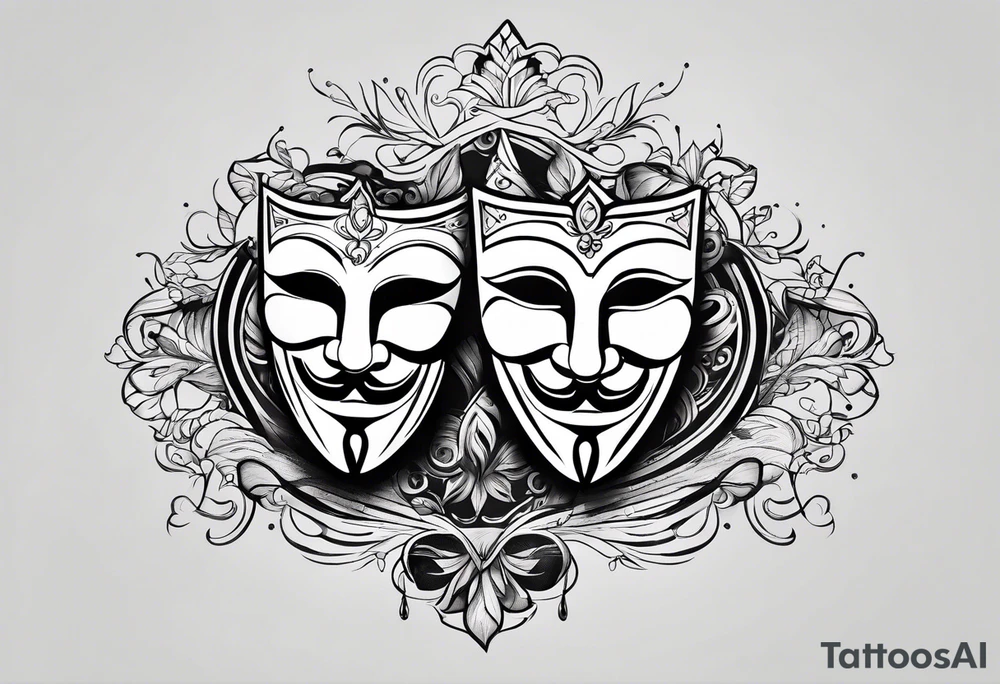 Comedy and Tragedy masks tattoo idea