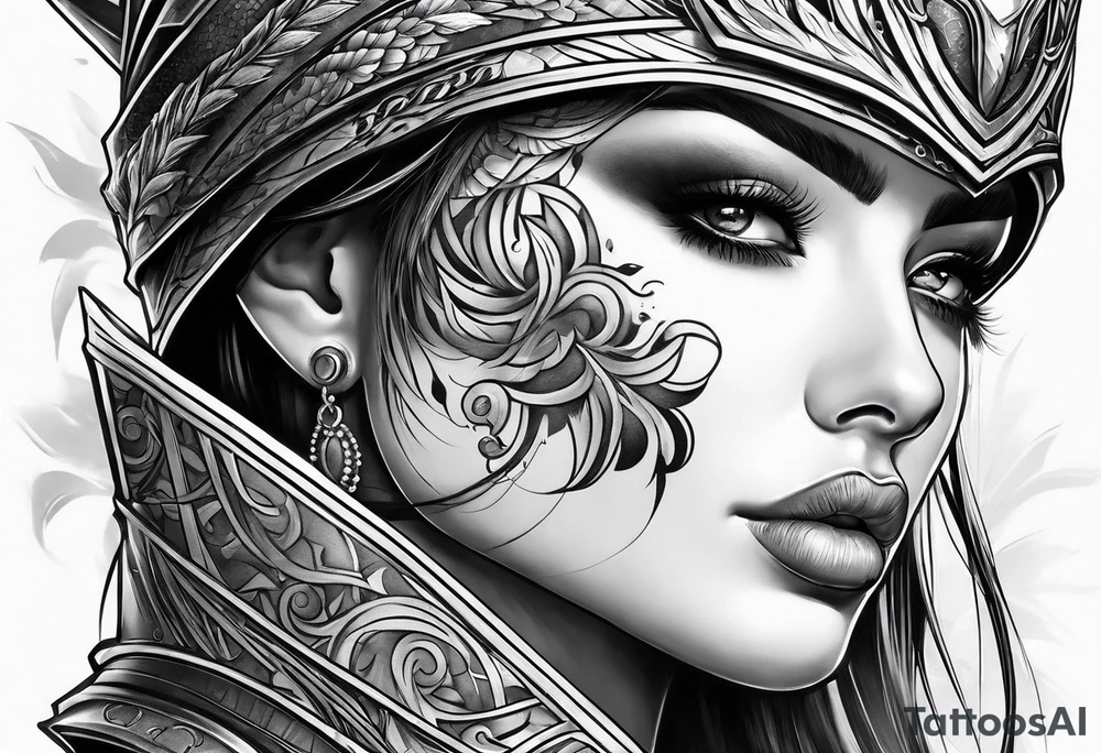 Woman warrior tattoo idea