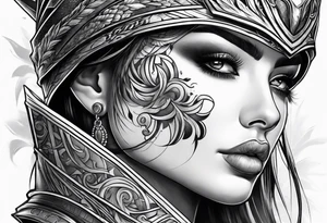 Woman warrior tattoo idea