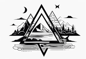 guam theme, modern, minimalist, triangle background tattoo idea