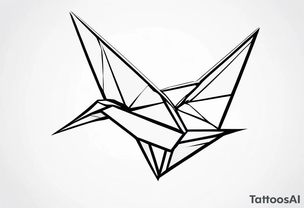 Origami Crane with Torn Edges tattoo idea