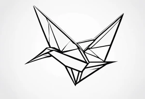 Origami Crane with Torn Edges tattoo idea