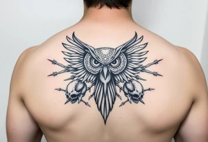 Rose's tribal is not fair owl's skulls and thorns tattoo idea