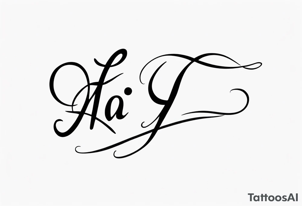 make a tattoo with the initials HJ in cursive fineline with a heart tattoo idea make a tattoo with the initials HJ in cursive fineline with a heart tattoo idea